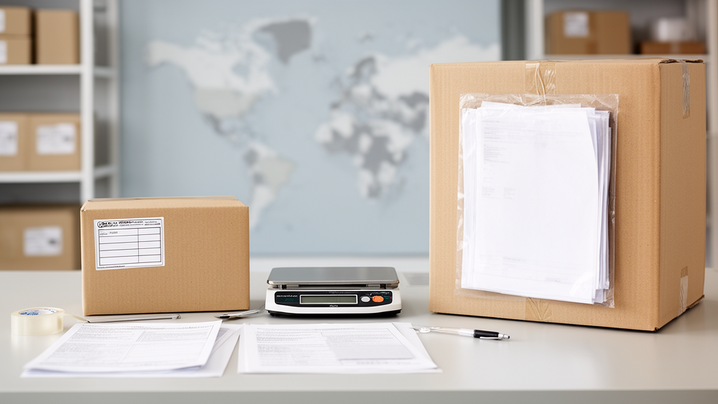 Comparaison entre un petit colis avec formulaire CN22 et un colis plus volumineux avec documents douaniers