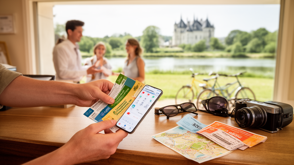 Utilisation de chèques-vacances génériques pour payer un hébergement lors d’un séjour en Centre-Val de Loire.