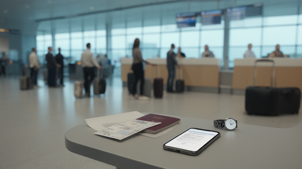 Passeport et valise dans un aéroport pour vérifier la validité du document avant un voyage